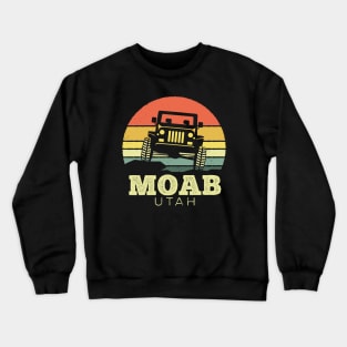 Moab Utah Jeep Vintage Sunset Crewneck Sweatshirt